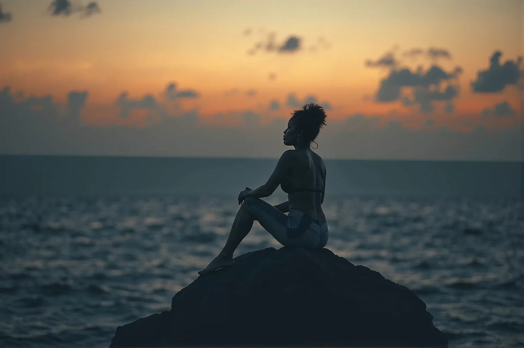 A silhouette of an adult sitting alone, looking into the distance, symbolizing the isolation and emotional impact of Complex PTSD (C-PTSD).