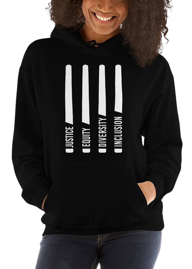 URevolution Justice Equity Diversity Inclusion Hoodie Black / L